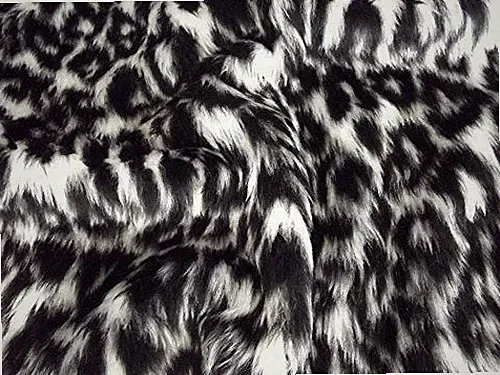 Animal Fun Faux Fur Fabric Material - SNOW LEOPARD