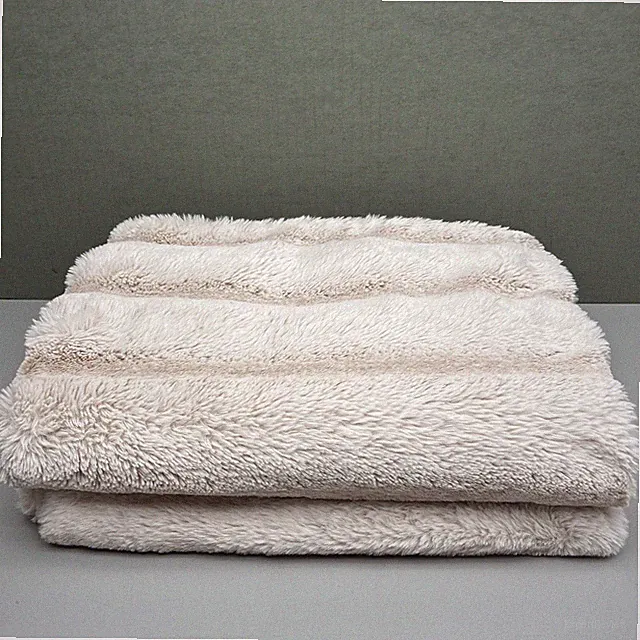 FRYE Luxurious Plush Faux Fur Pillow Shams Set of 2 Soft Cozy Warm Cream Gray