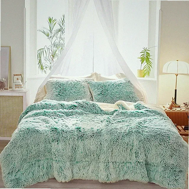 Joyreap 3-Piece Plush Shaggy Comforter Set, Full/Queen Size Luxury Faux Fur Sher