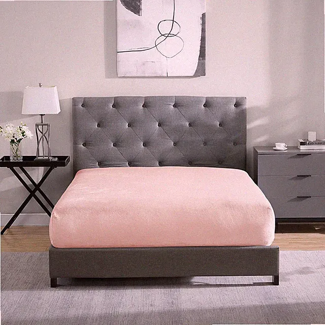 Queen Plush Fur Fitted Sheet Soft Thick All Season 12 Inch Deep Pocket Blush