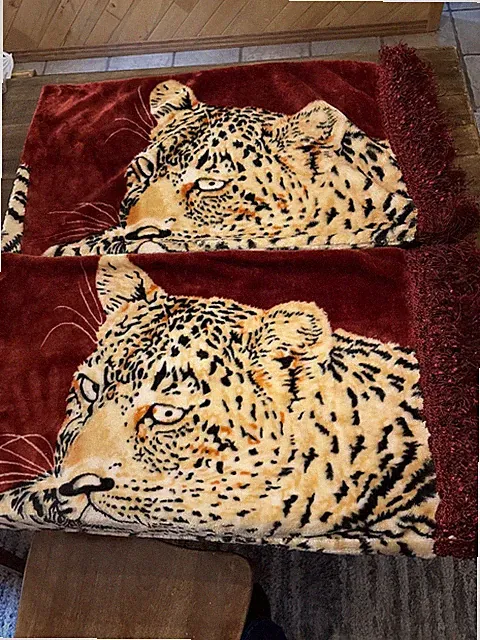 Set of 2 Plush Fleece Leopard Pillowcases – 50x75cm Standard/Queen – Faux Fur