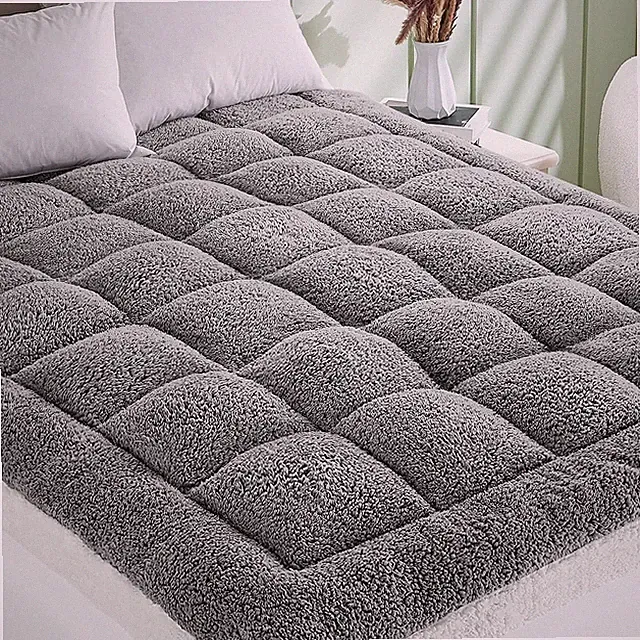 Ultra Plush California King Mattress Topper with Sherpa for Back Pain Relief