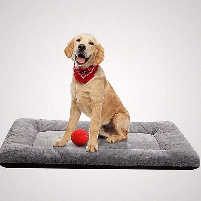 Ultra-soft,machine washable,non-slip,comfortable dog bed mattress,gray,36 inches