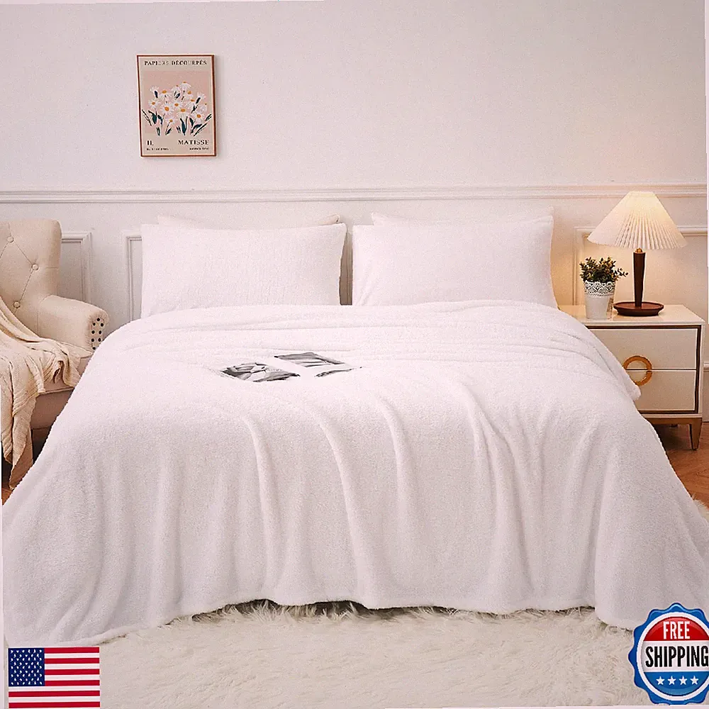 YIYEA Faux Fur Plush Fleece Bed Sheets Set - Ultra Soft & Fluffy